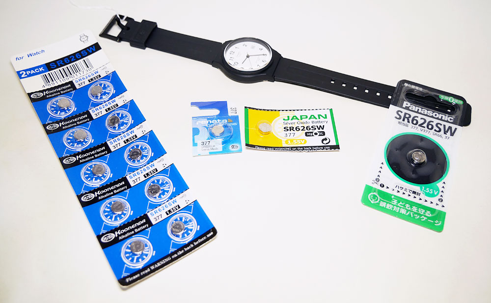 腕時計に最適な電池は？中国・スイス・日本製電池(SR626SW)耐久テスト！ | カシオ腕時計マニアックスカシオ腕時計マニアックス